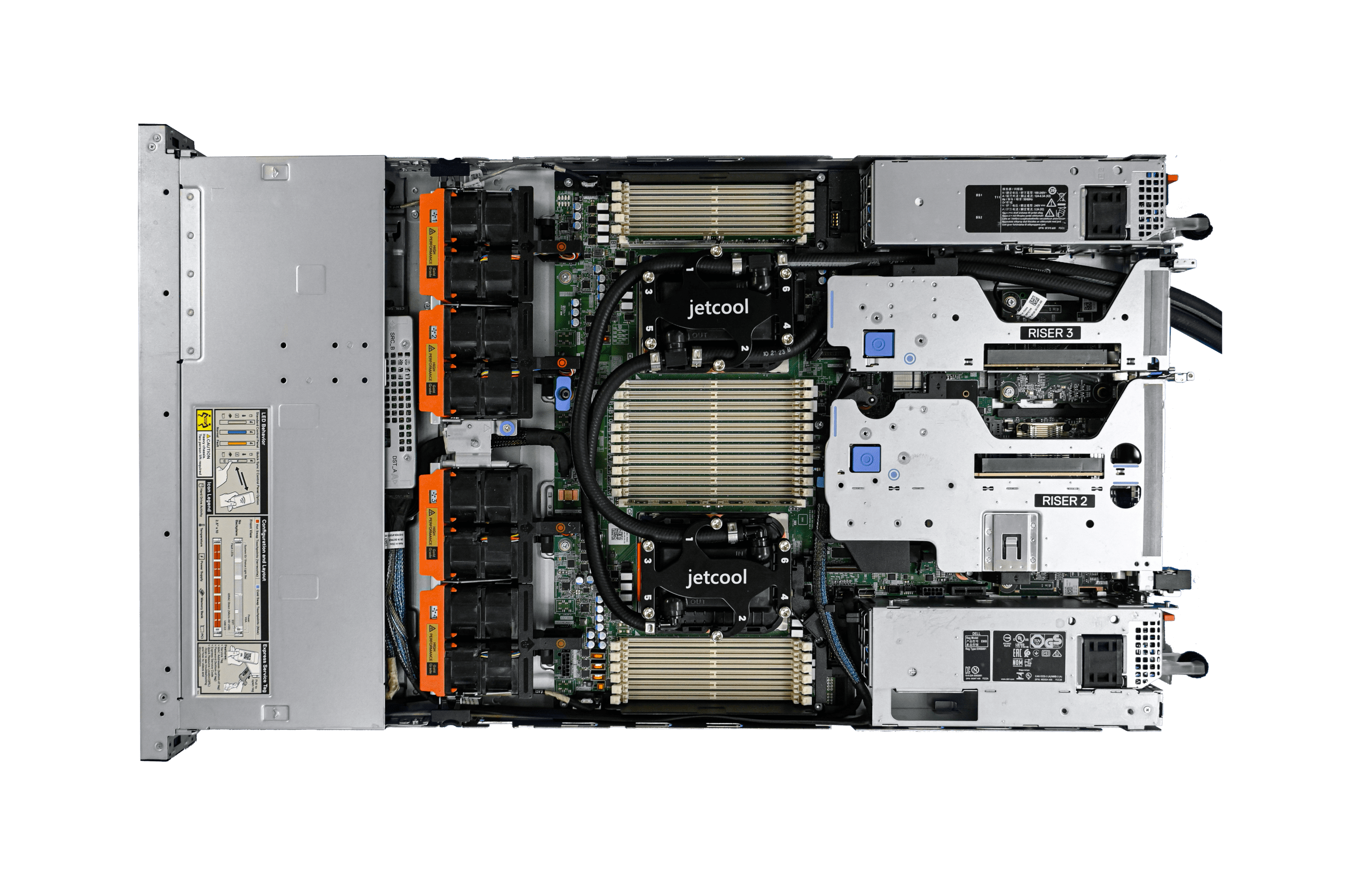 R6625 SP Top View PNG AMD SP5 EPYC SmartPlate liquid cold plate for data centers on Dell PowerEdge R6625 server